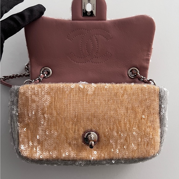 Chanel waterfall sequin mini rectangle flap bag - Picture 4 of 6